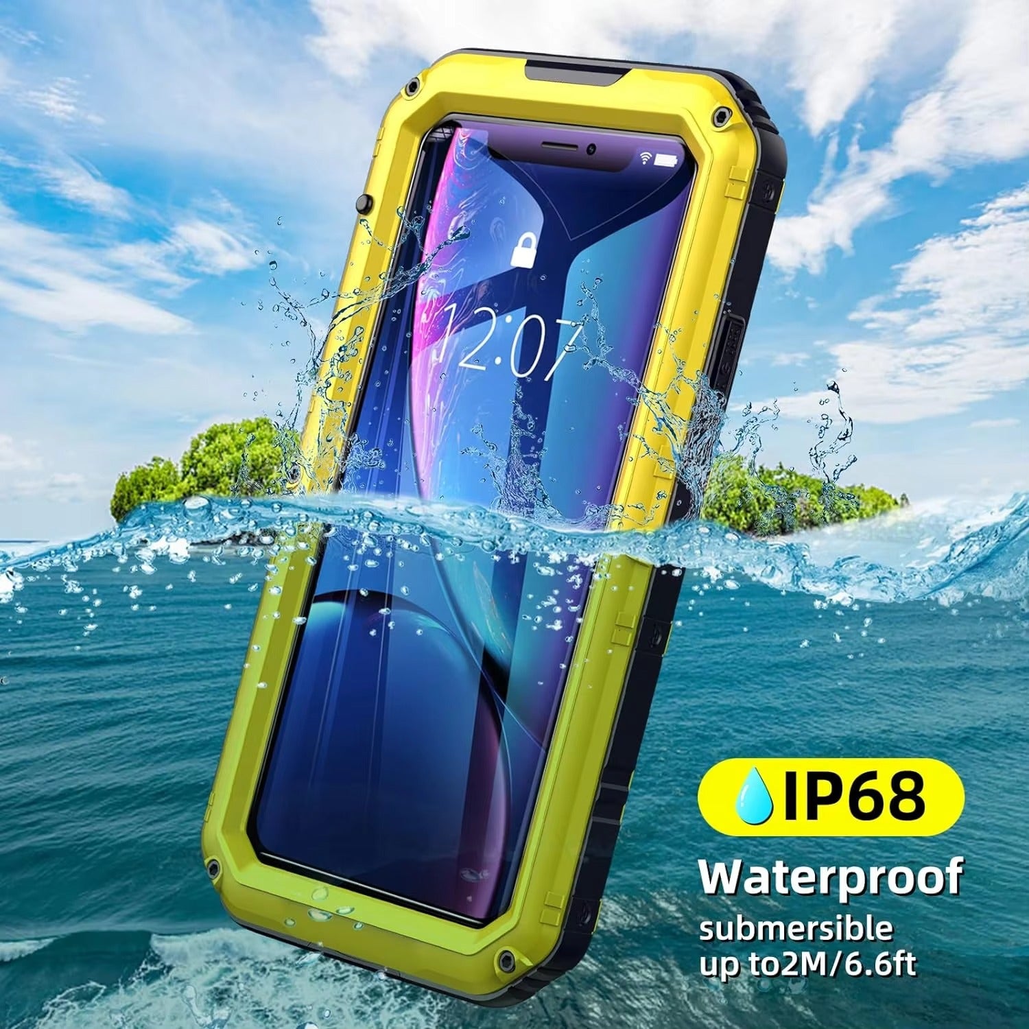 Rugged iPhone Case — IP68 Waterproof Aluminum Metal Armor Cover with Screen Protector, Heavy-Duty Shockproof Full-Body Protection and Underwater Photo Support