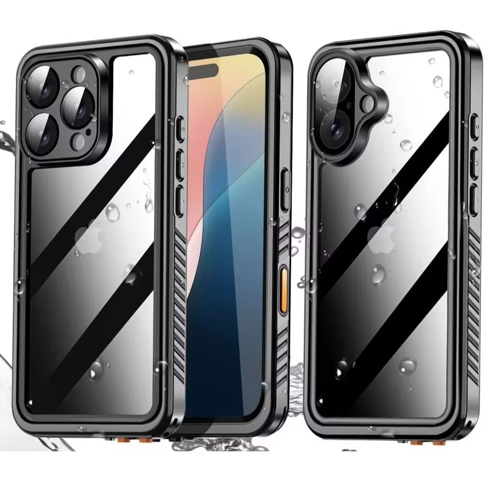 Rugged iPhone Case — IP68 Waterproof Full-Body Magnetic Cover with Built-In Screen Protector, Dual-Layer Drop Protection and 360° Dustproof Non-Slip Design