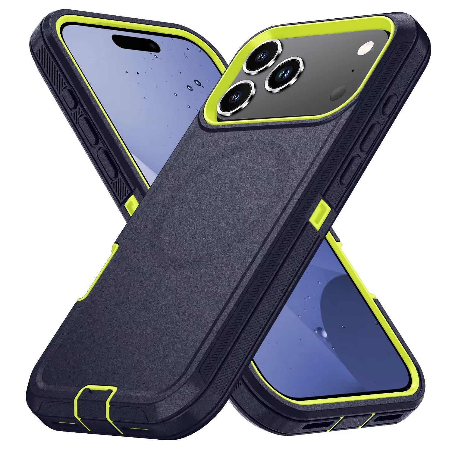 Rugged iPhone Case — MagSafe Armor Shockproof PC+TPU Defender Cover with Impact-Resistant Anti-Slip Durable Protection