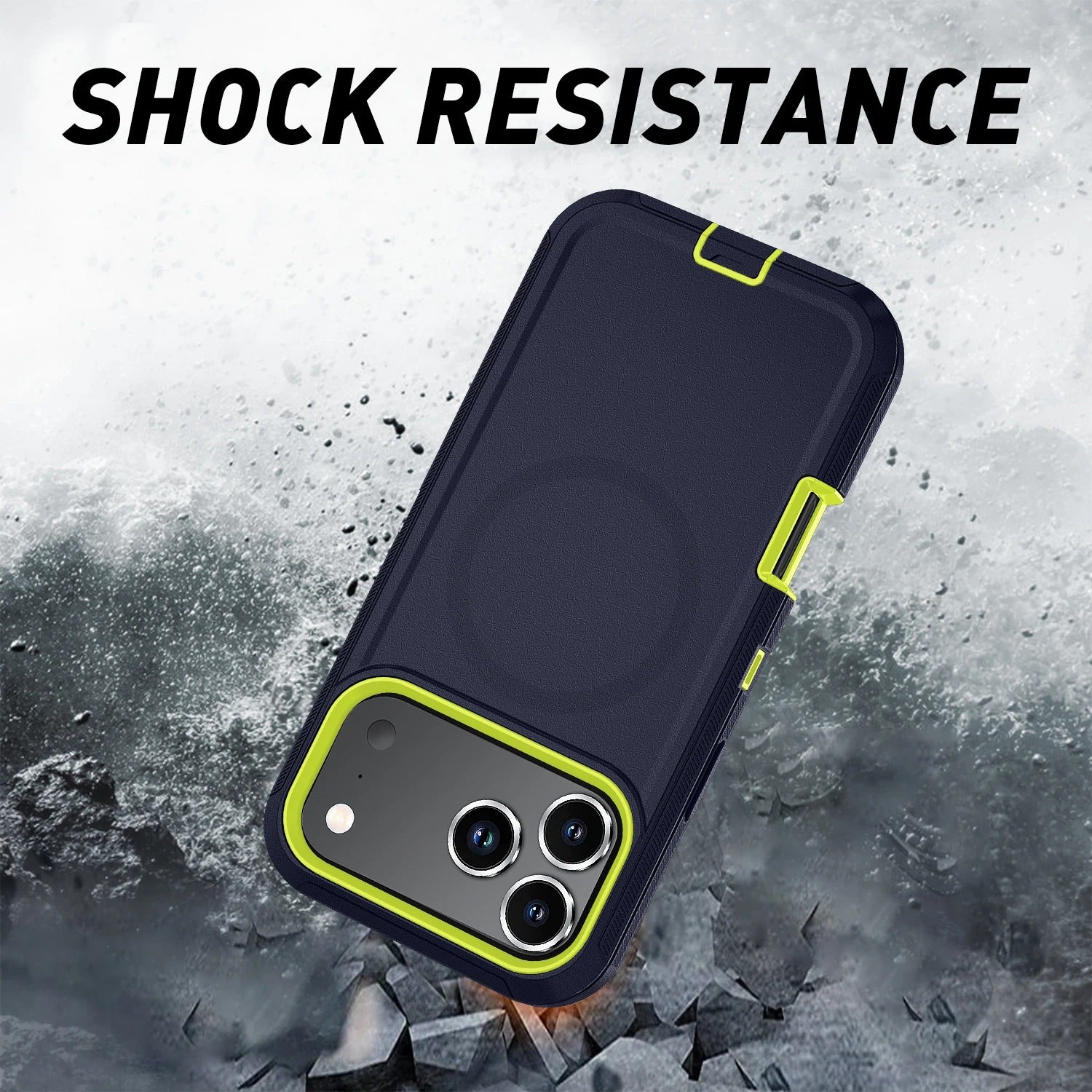 Rugged iPhone Case — MagSafe Armor Shockproof PC+TPU Defender Cover with Impact-Resistant Anti-Slip Durable Protection
