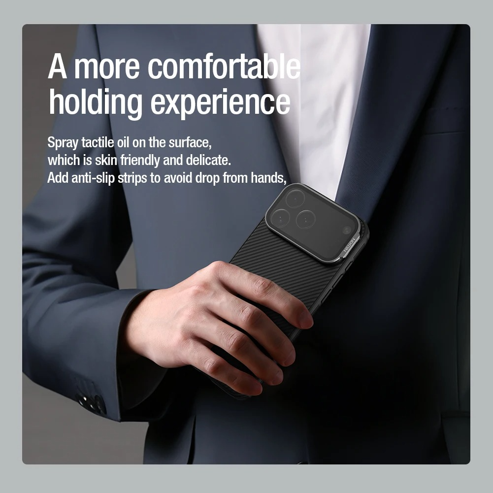 Rugged iPhone Case — MagSafe CamShield Cover with Foldable Lens Stand, Shockproof Textured PC Half-Wrapped Non-Slip Protective Design