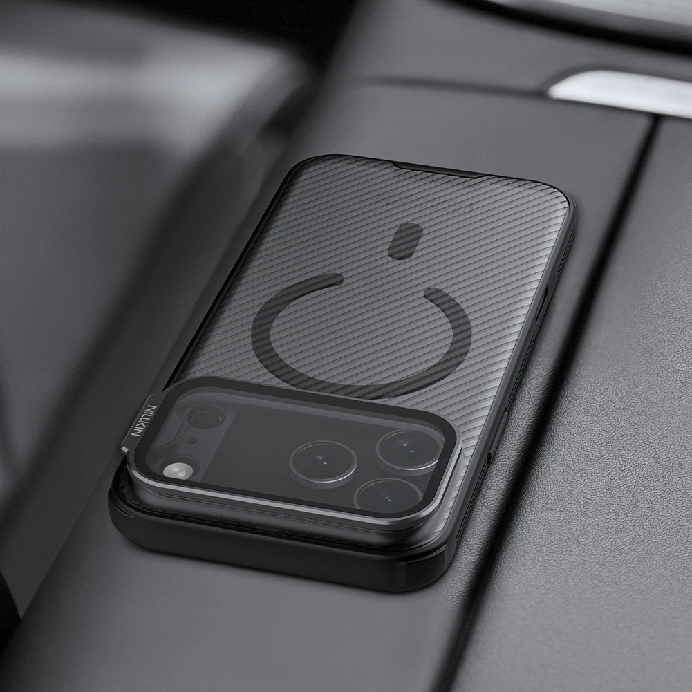 Rugged iPhone Case — MagSafe CamShield Cover with Foldable Lens Stand, Shockproof Textured PC Half-Wrapped Non-Slip Protective Design