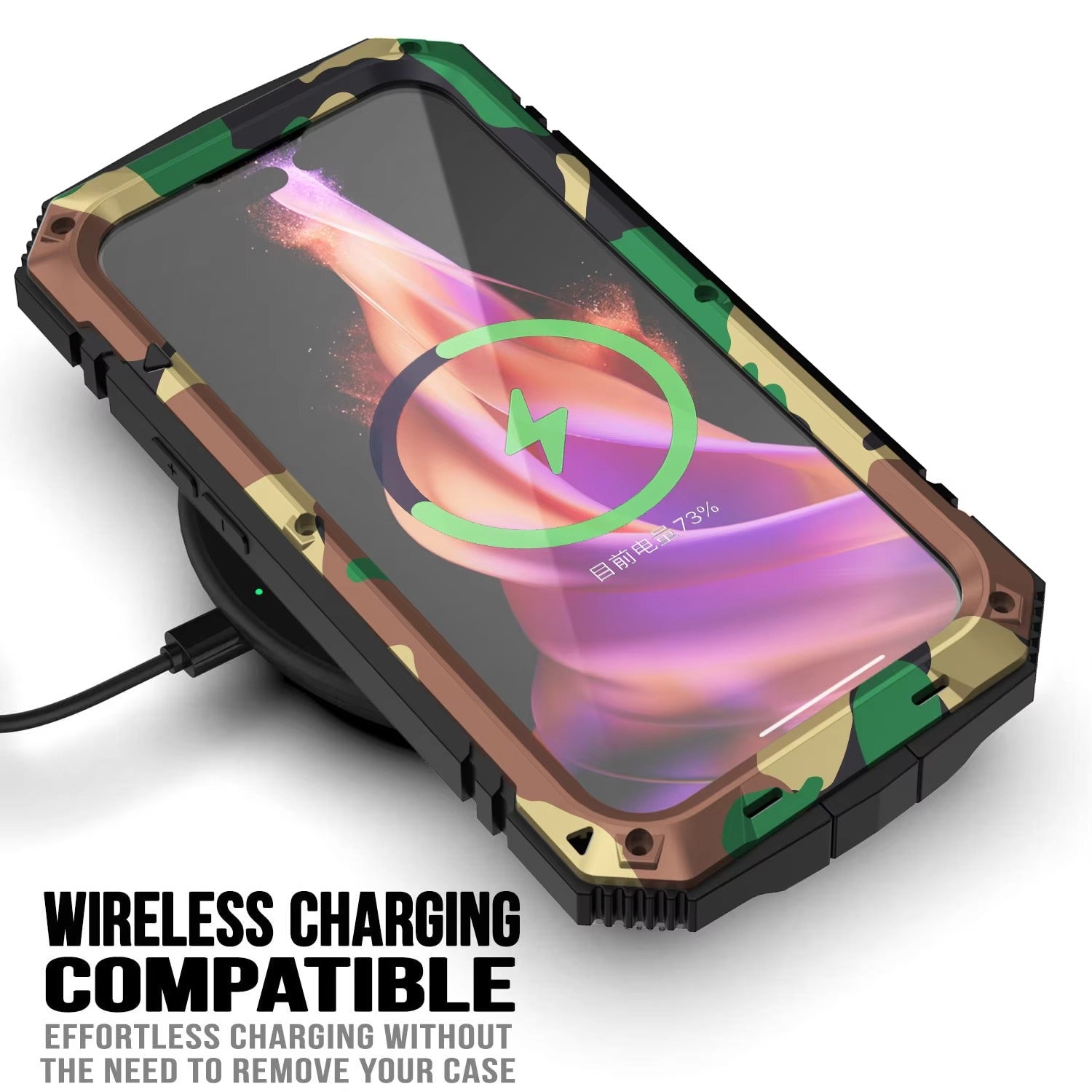 Rugged iPhone Case — Military-Grade Aluminum Tank Armor Cover with 360° Shockproof Protection, Tempered-Glass Screen Guard, Dustproof Heavy-Duty Design and Kickstand