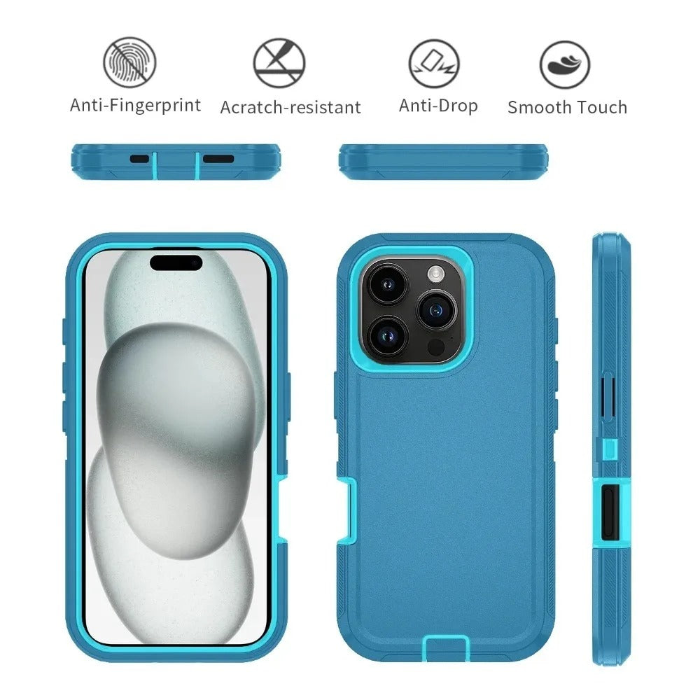Rugged iPhone Case — Ott Armor Shockproof Defender Cover with Dual-Layer PC+TPU Protection, Drop-Proof Full-Coverage Design & Matte Non-Slip Finish