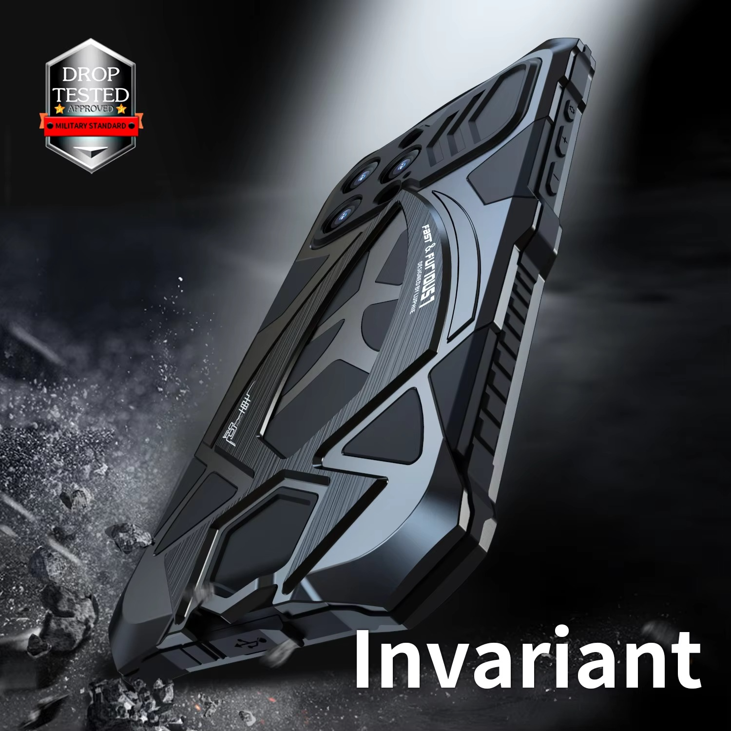 Rugged iPhone Case — Shockproof Metal Frame Armor with Impact Protection, Anti-Scratch Dustproof Cover and Full Edge Defense