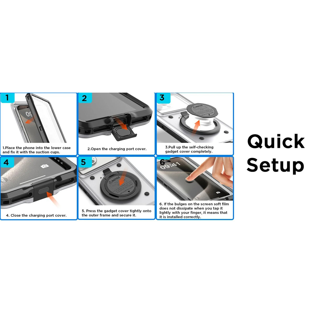 Rugged iPhone Case — Universal IP68 Waterproof Diving Pouch with Self-Check Seal, Airbag Vacuum Protection, Touch-Screen Use and 15m Underwater Safety