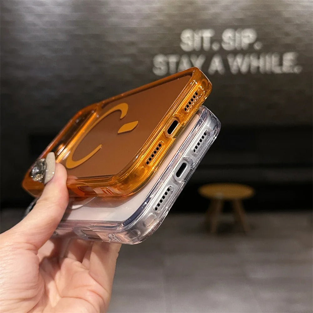 Luxury iPhone Case — Magnetic, Shockproof, Anti-Fingerprint, Anti-Scratch, Dustproof Transparent Non-Slip Half-Wrapped Cover with Soft Silicone Grip and MagSafe Charging Support