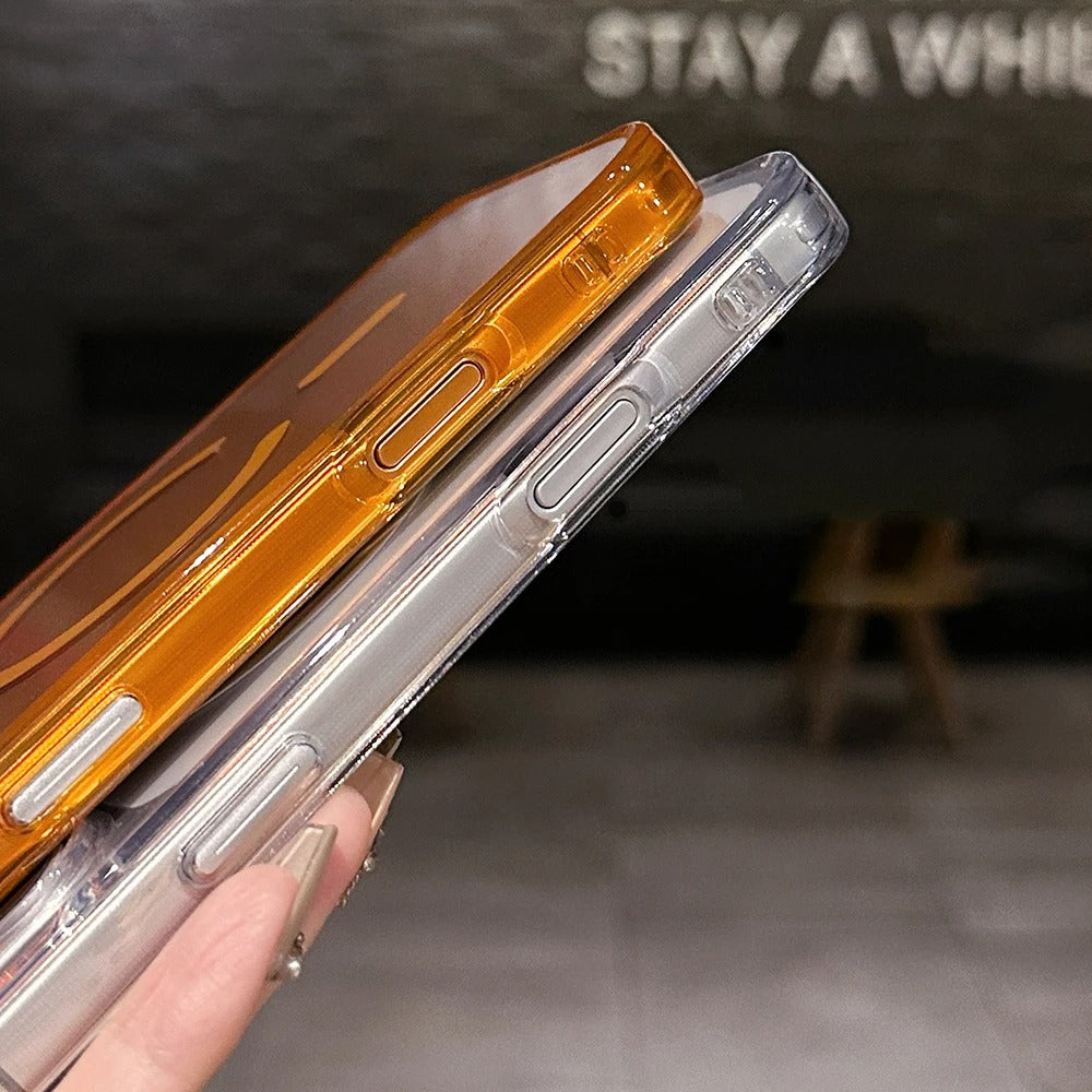 Luxury iPhone Case — Magnetic, Shockproof, Anti-Fingerprint, Anti-Scratch, Dustproof Transparent Non-Slip Half-Wrapped Cover with Soft Silicone Grip and MagSafe Charging Support