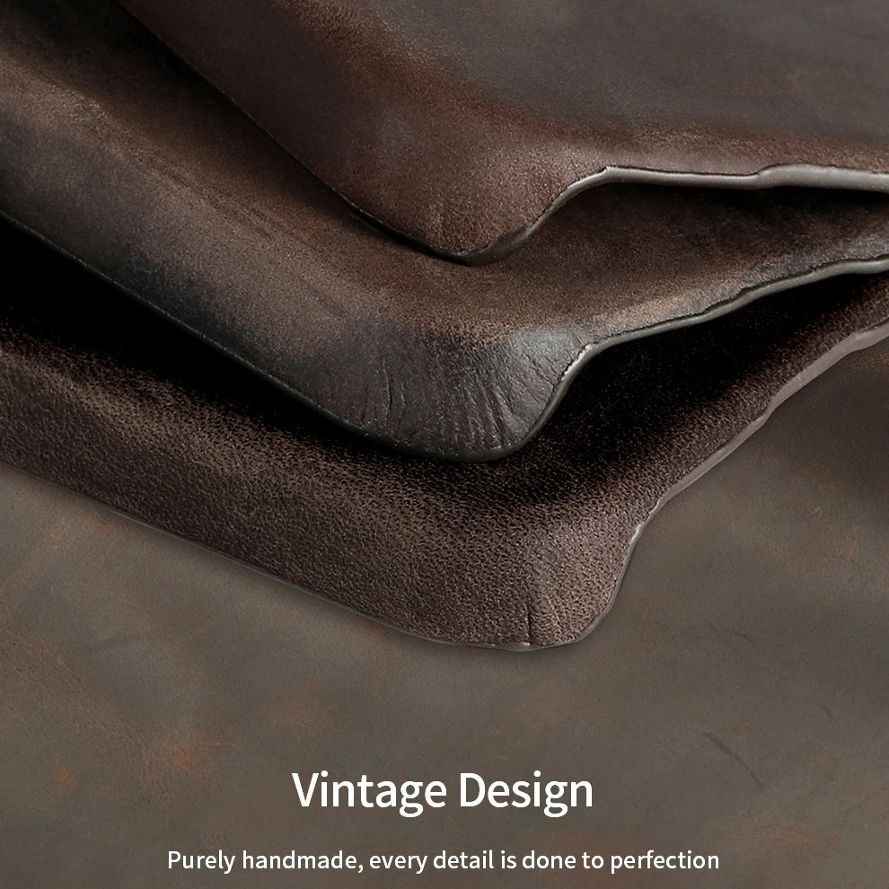 Luxury iPhone Case — Genuine Pull-Up Leather MagSafe Cover with Handcrafted Design, Shockproof Protection and Strong Magnetic Back Finish