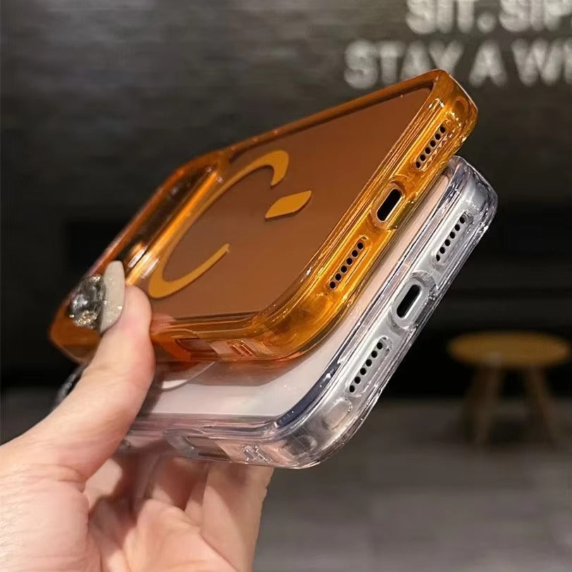Luxury iPhone Case — Magnetic, Shockproof, Anti-Fingerprint, Anti-Scratch, Dustproof Transparent Non-Slip Half-Wrapped Cover with Soft Silicone Grip and MagSafe Charging Support