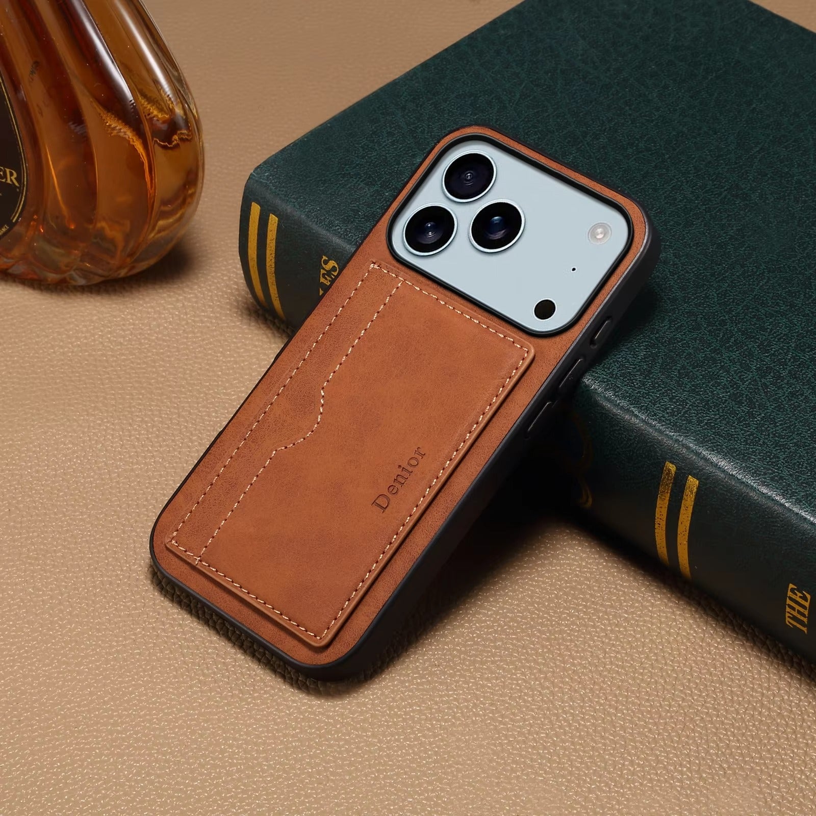 Luxury iPhone Case — Retro PU Leather Wallet Cover with Card Holder, Magnetic Stand, Shockproof Protection and Anti-Fingerprint Design