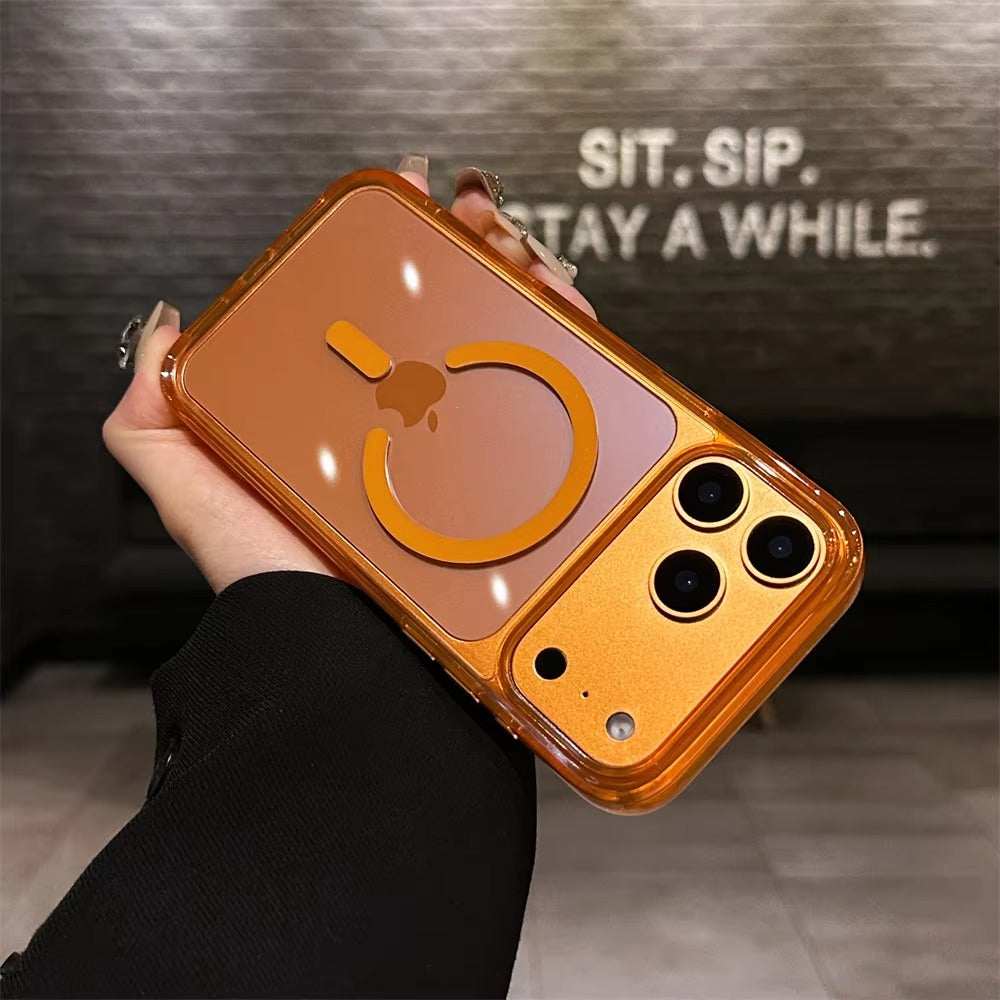 Luxury iPhone Case — Magnetic, Shockproof, Anti-Fingerprint, Anti-Scratch, Dustproof Transparent Non-Slip Half-Wrapped Cover with Soft Silicone Grip and MagSafe Charging Support