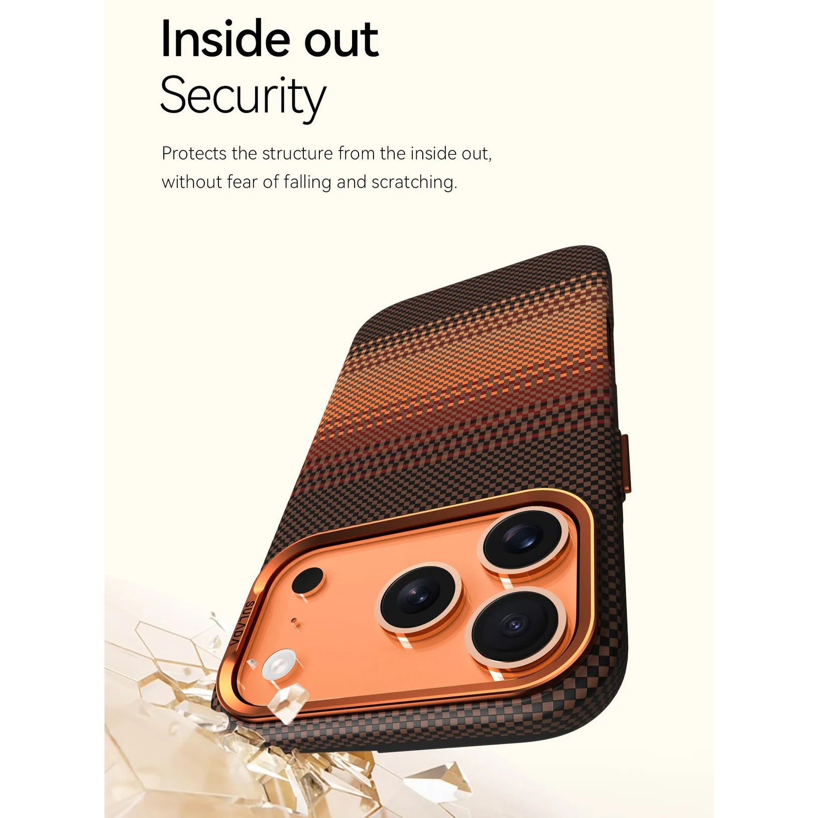 Luxury iPhone Case — Kevlar Carbon-Fiber Texture MagSafe Cover with Tough Shockproof PC Protection and Wireless-Charging Safe Design