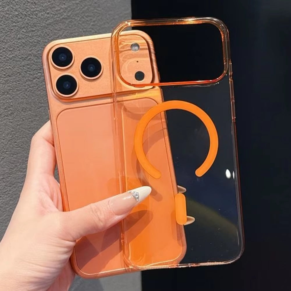 Luxury iPhone Case — Magnetic, Shockproof, Anti-Fingerprint, Anti-Scratch, Dustproof Transparent Non-Slip Half-Wrapped Cover with Soft Silicone Grip and MagSafe Charging Support