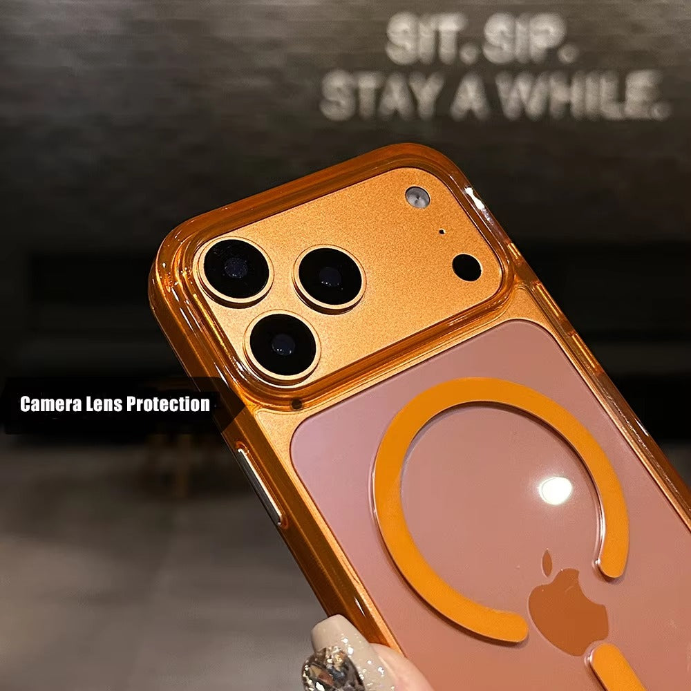 Luxury iPhone Case — Magnetic, Shockproof, Anti-Fingerprint, Anti-Scratch, Dustproof Transparent Non-Slip Half-Wrapped Cover with Soft Silicone Grip and MagSafe Charging Support