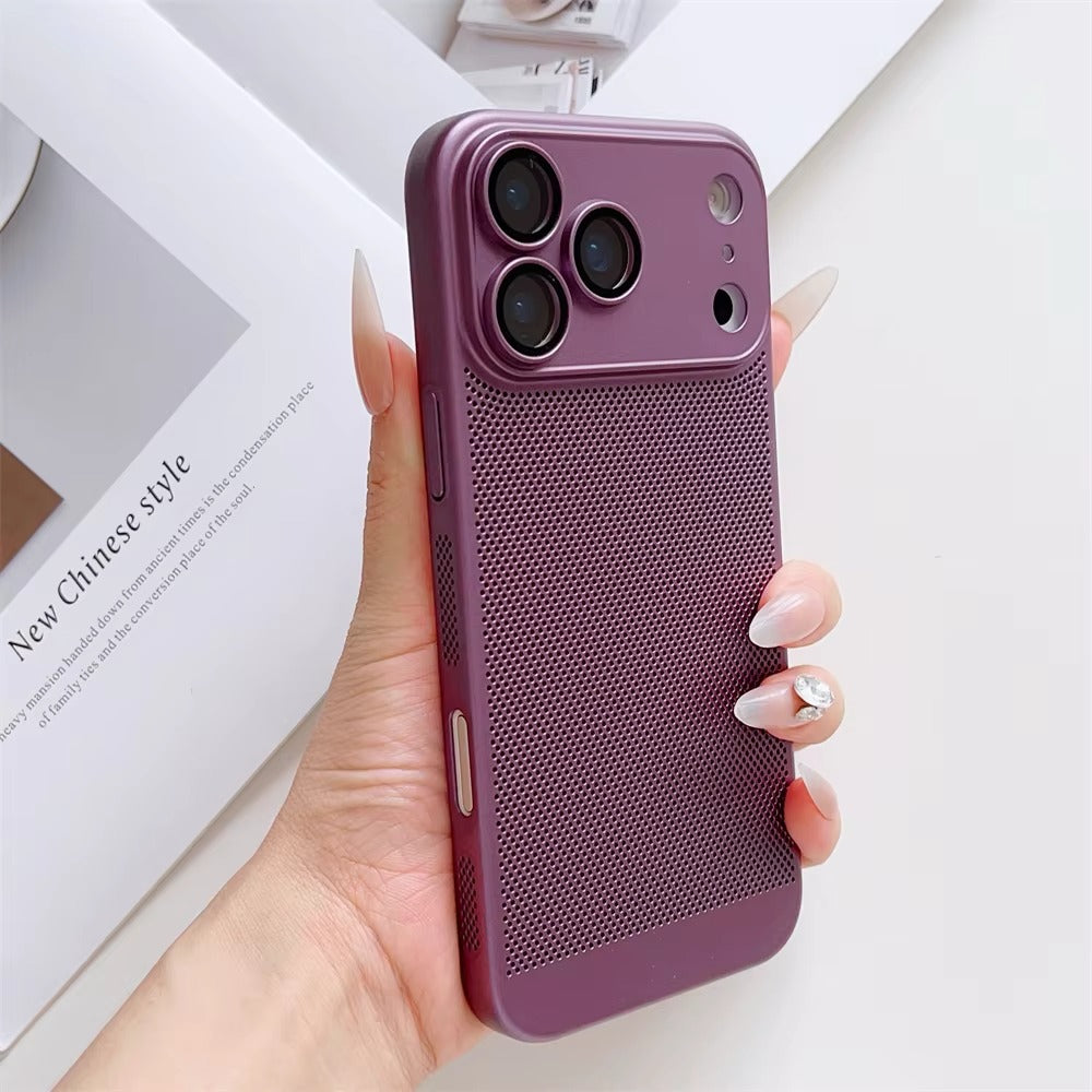 Ultra-Slim iPhone Case — Lightweight Cooling Heat-Dissipation Hard Shell with Breathable Design, Anti-Slip and Scratch-Resistant Finish