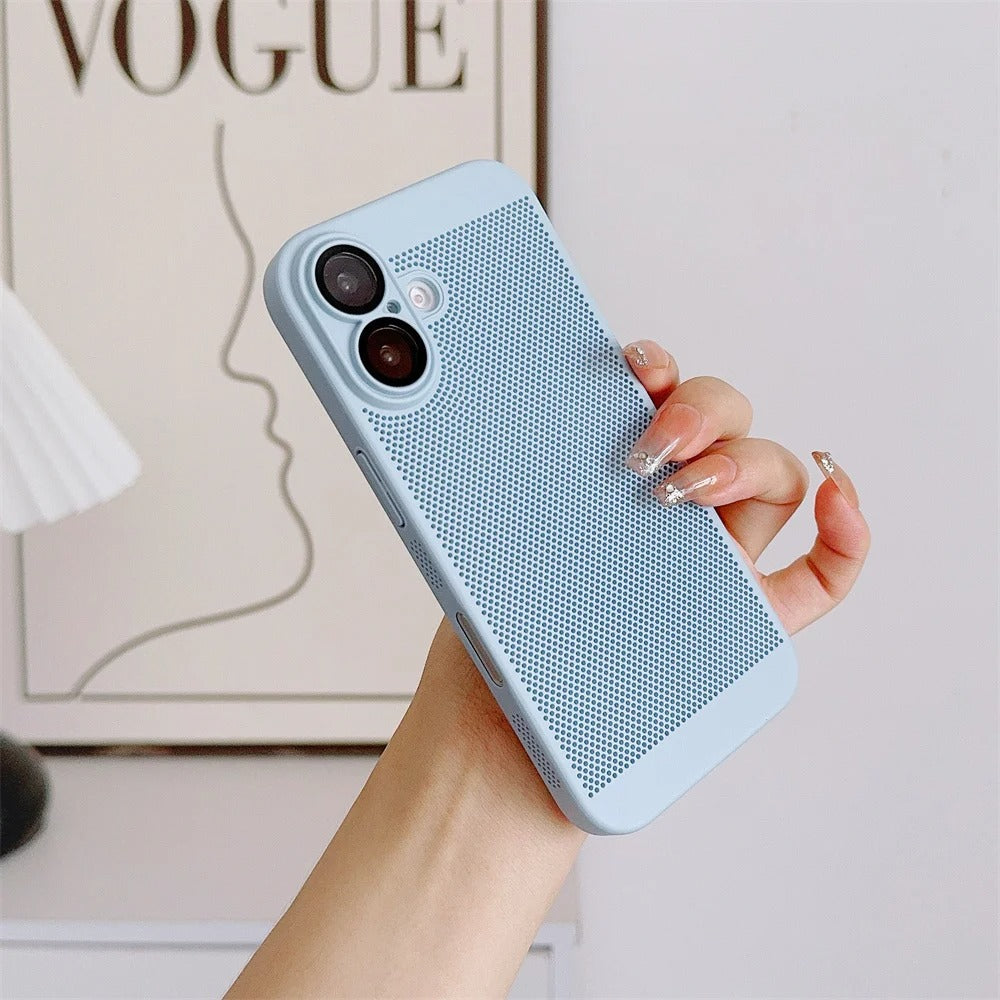 Ultra-Slim iPhone Case — Lightweight Cooling Heat-Dissipation Hard Shell with Breathable Design, Anti-Slip and Scratch-Resistant Finish