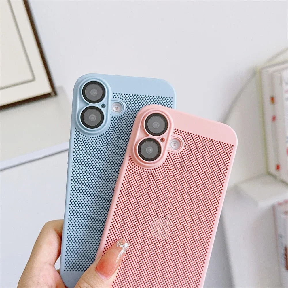Ultra-Slim iPhone Case — Lightweight Cooling Heat-Dissipation Hard Shell with Breathable Design, Anti-Slip and Scratch-Resistant Finish