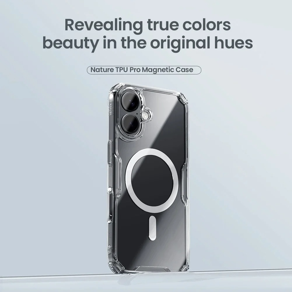 Ultra-Slim Magnetic iPhone Case — Transparent Hybrid TPU+PC Cover with Anti-Drop Airbag Protection, Shockproof Anti-Fingerprint Design