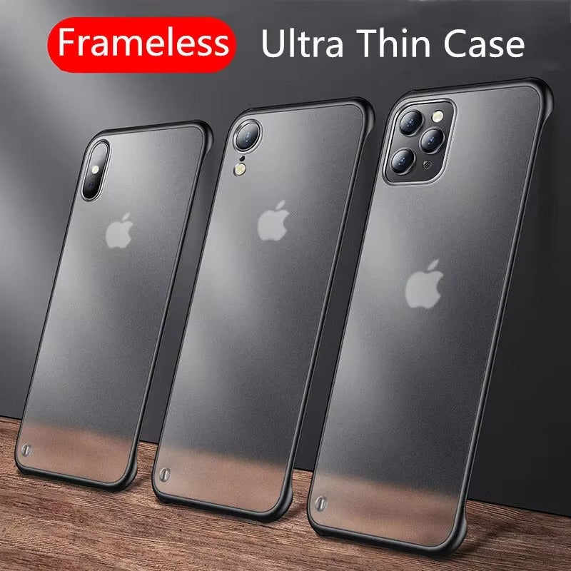 Ultra-Slim iPhone Case Frameless Matte Back Cover — TPU Edge with Hard PC Shell, Lightweight Anti-Fingerprint Design, Scratch-Resistant Non-Slip Protection