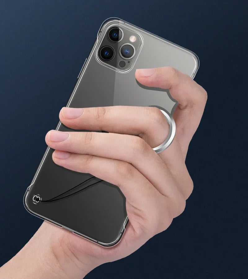 Ultra-Slim iPhone Case Frameless Matte Back Cover — TPU Edge with Hard PC Shell, Lightweight Anti-Fingerprint Design, Scratch-Resistant Non-Slip Protection