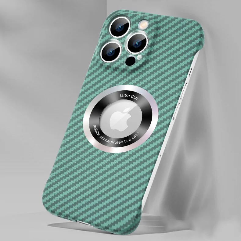 Ultra-Slim iPhone Case MagSafe Compatible Carbon Fiber Cover — Frameless Matte Design, Magnetic Wireless Charging, Cooling Shockproof Anti-Fingerprint Protection