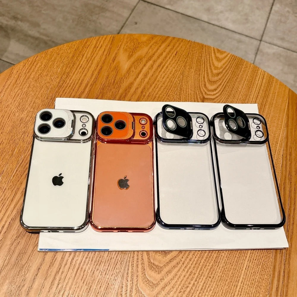 Ultra-Thin iPhone Case — Transparent Frameless Half-Wrapped Cover with Bracket, Shockproof, Anti-Fingerprint, Anti-Scratch Matte Finish