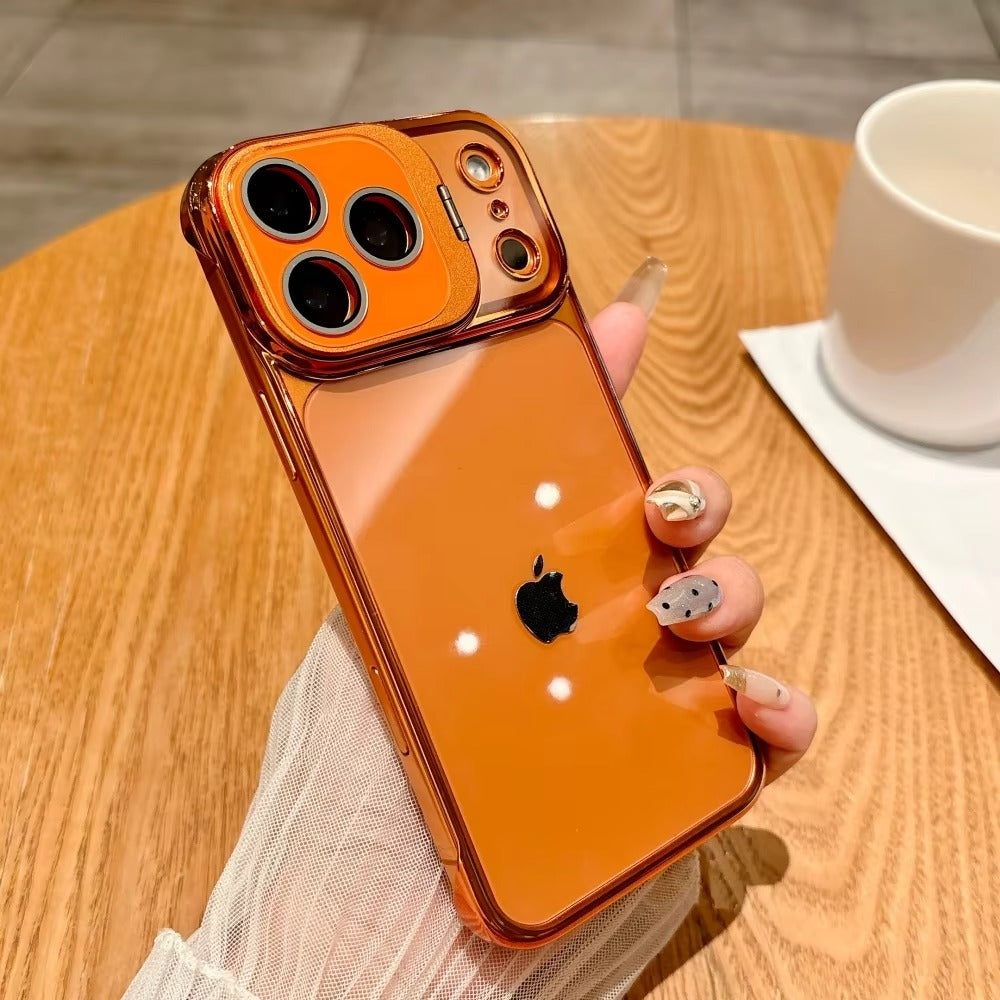 Ultra-Thin iPhone Case — Transparent Frameless Half-Wrapped Cover with Bracket, Shockproof, Anti-Fingerprint, Anti-Scratch Matte Finish