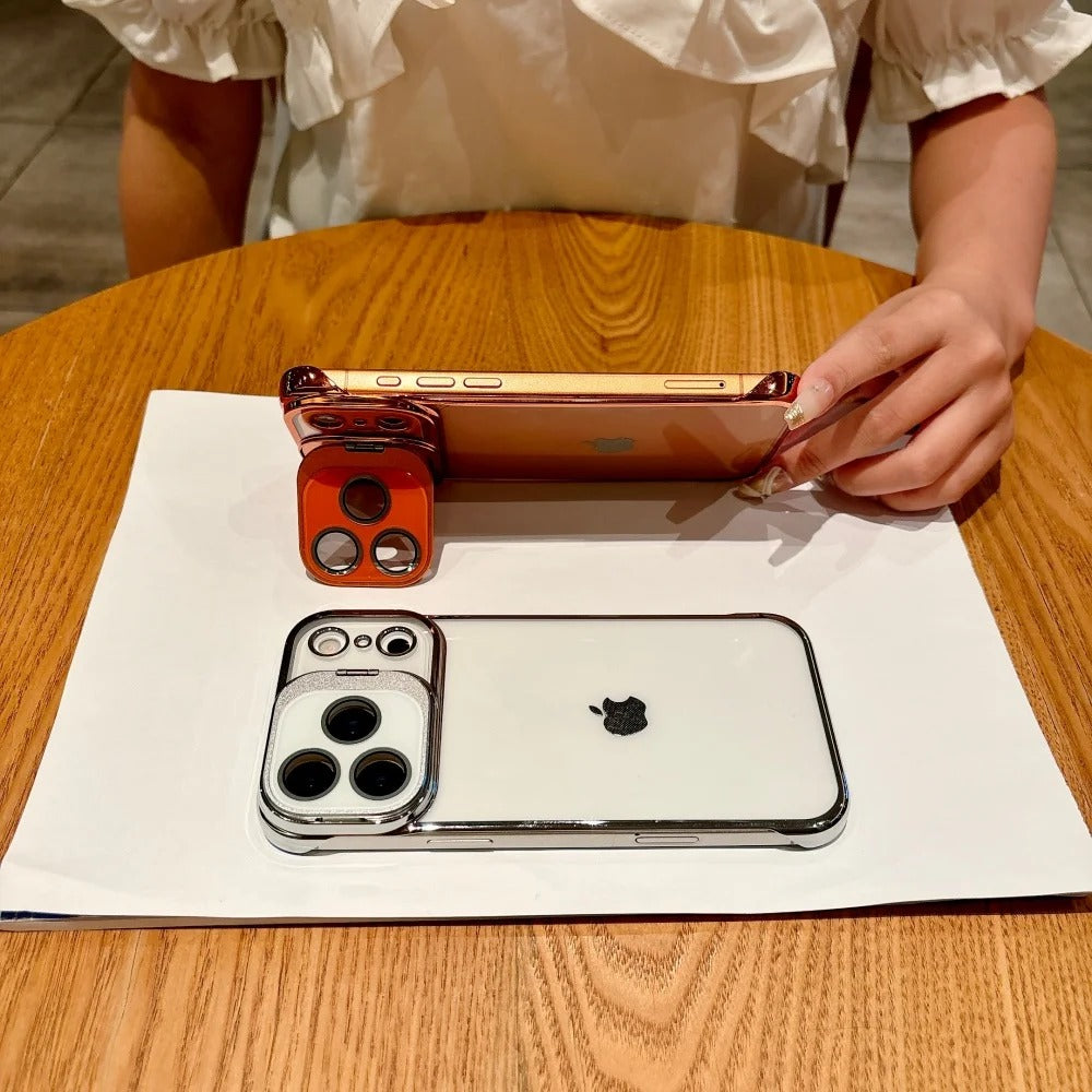 Ultra-Thin iPhone Case — Transparent Frameless Half-Wrapped Cover with Bracket, Shockproof, Anti-Fingerprint, Anti-Scratch Matte Finish