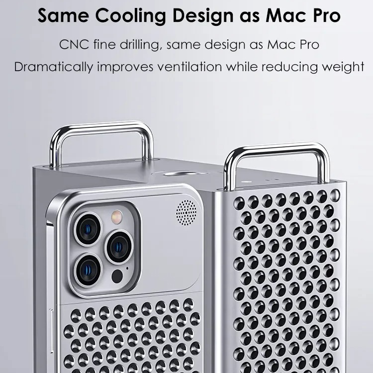 Premium iPhone Metal Heat Dissipation Case — Hollow Aluminum Alloy Shockproof Cover, Rimless Cooling Design with Fragrance Feature, Anti-Fingerprint Scratch-Resistant