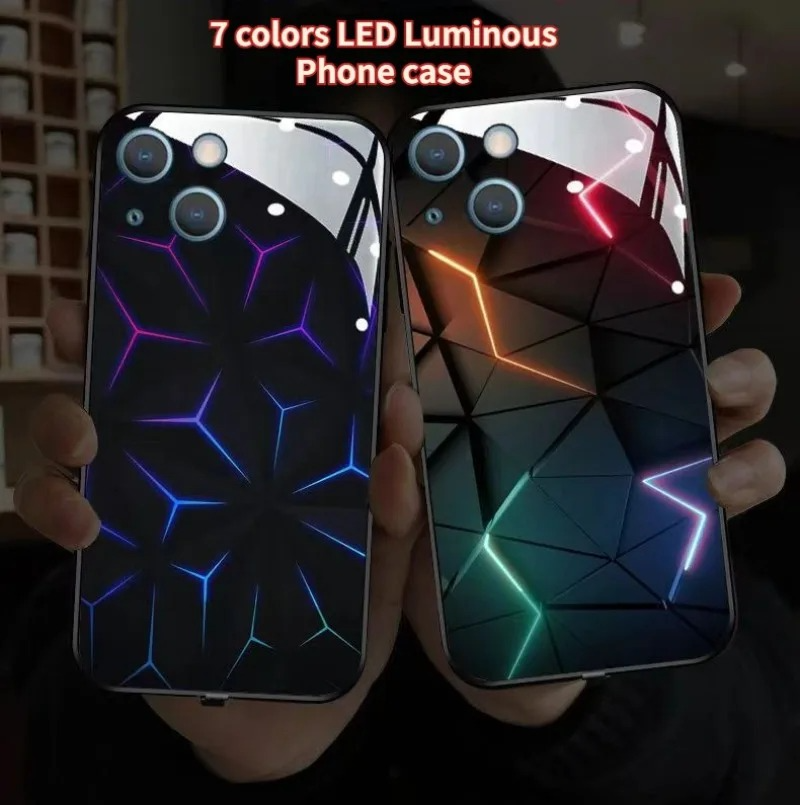 Luxury iPhone LED Luminous Case — Smart Voice-Activated Light Up Back Cover, Stylish Shockproof Design, Durable Protective Finish