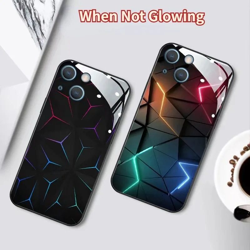 Luxury iPhone LED Luminous Case — Smart Voice-Activated Light Up Back Cover, Stylish Shockproof Design, Durable Protective Finish