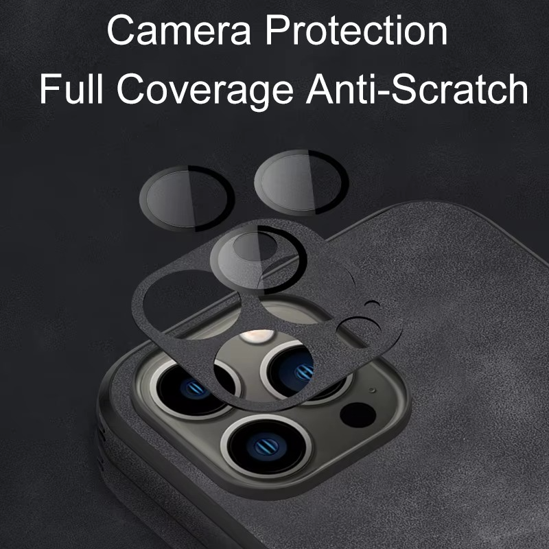 Luxury iPhone Leather Bumper Case with Lens Protection — Shockproof Full Coverage Design, Magnetic Wireless Charging Compatible, Anti-Fingerprint Scratch-Resistant Finish