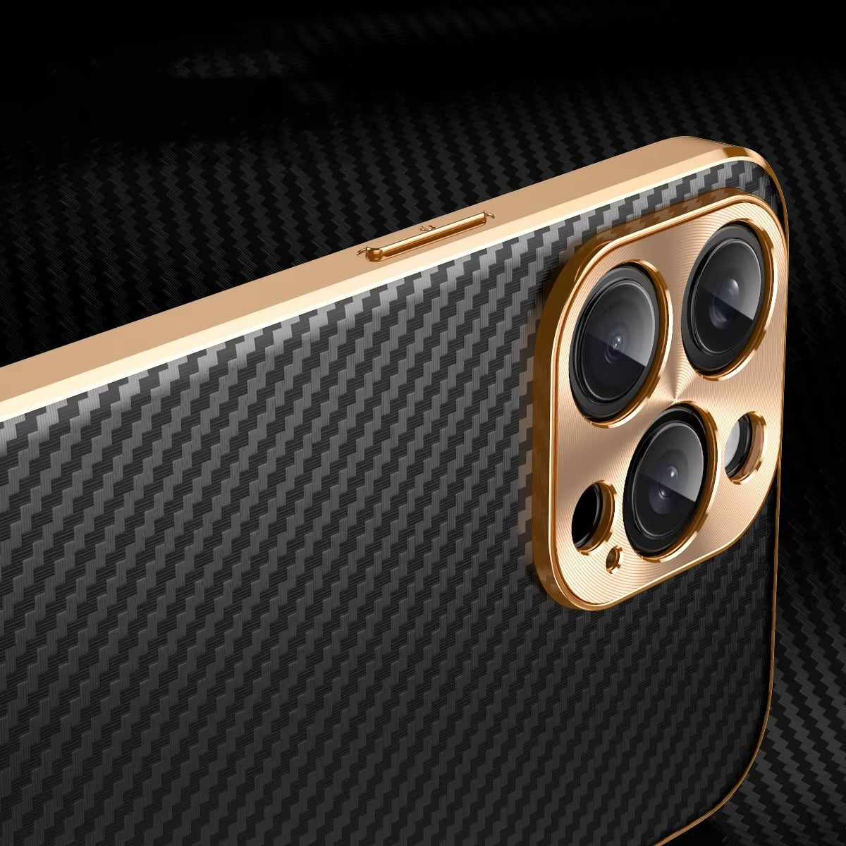 Luxury iPhone Case 3D Carbon Fiber Leather Cover — Plated Finish, Alloy Metal Lens Protection, Shockproof Non-Slip Design, Dustproof and Anti-Fingerprint