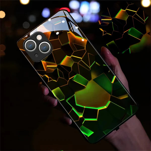 Luxury iPhone LED Luminous Case — Smart Voice-Activated Light Up Back Cover, Stylish Shockproof Design, Durable Protective Finish