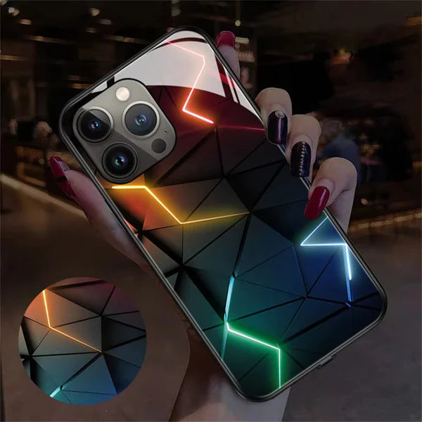 Luxury iPhone LED Luminous Case — Smart Voice-Activated Light Up Back Cover, Stylish Shockproof Design, Durable Protective Finish