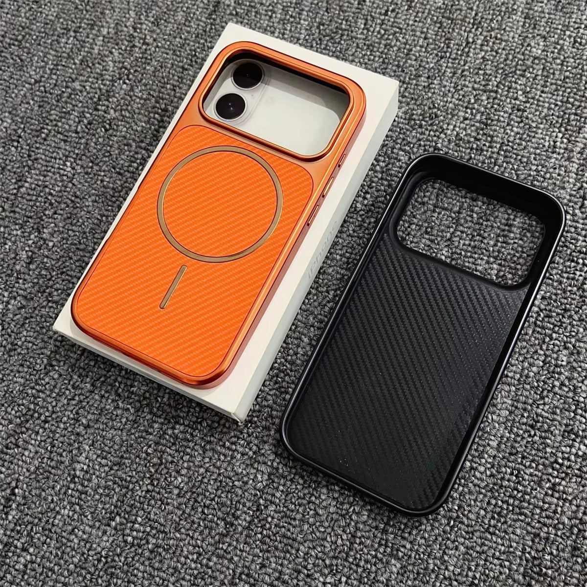Elite iPhone Case — MagSafe Electroplated Carbon Fiber Cover with Shockproof Scratch-Resistant Protection and Lightweight Wireless-Charging Design