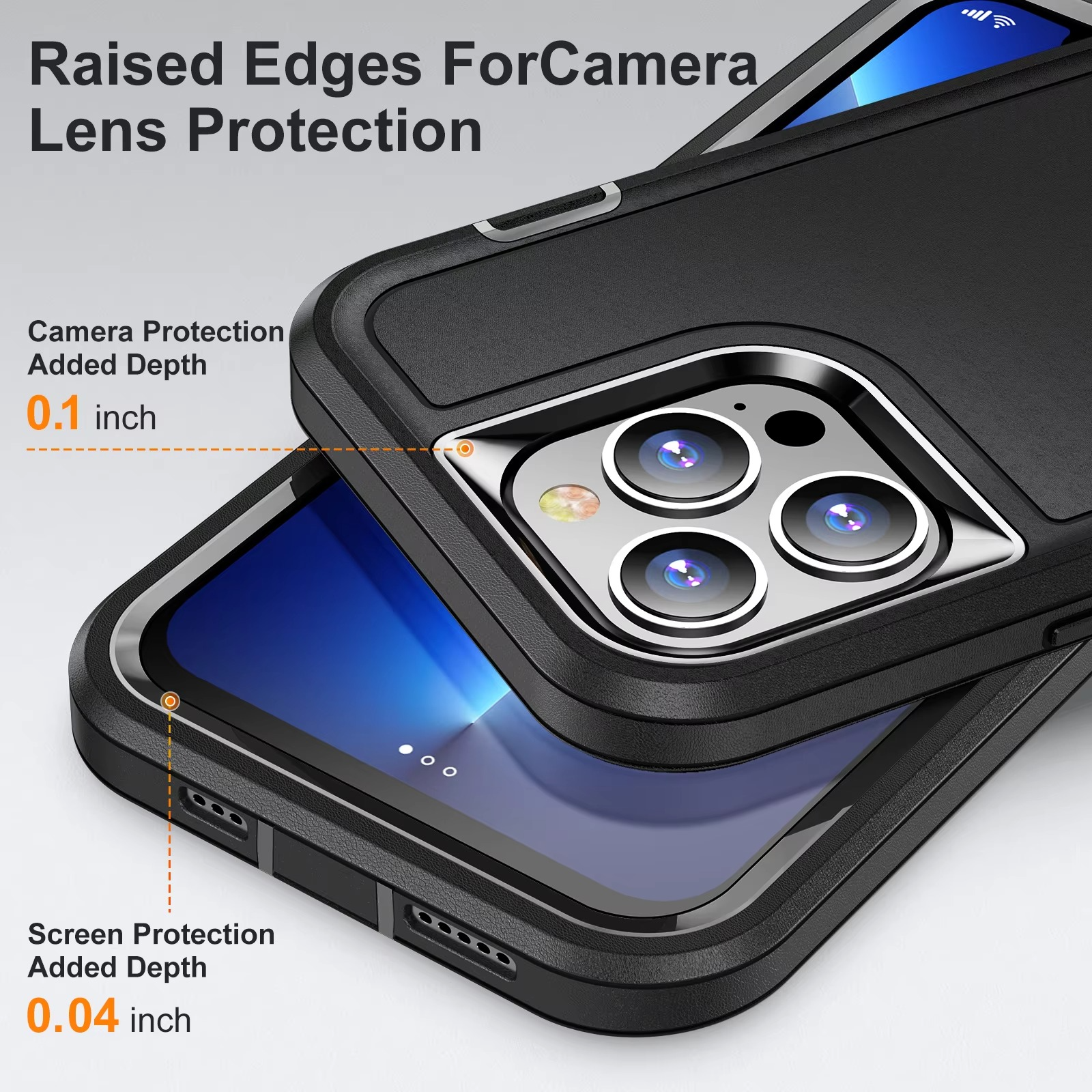 Heavy Duty Armor iPhone Case — Shockproof Metal Bracket, Dual Layer Protection, Anti-Fingerprint, Non-Slip Bumper Cover