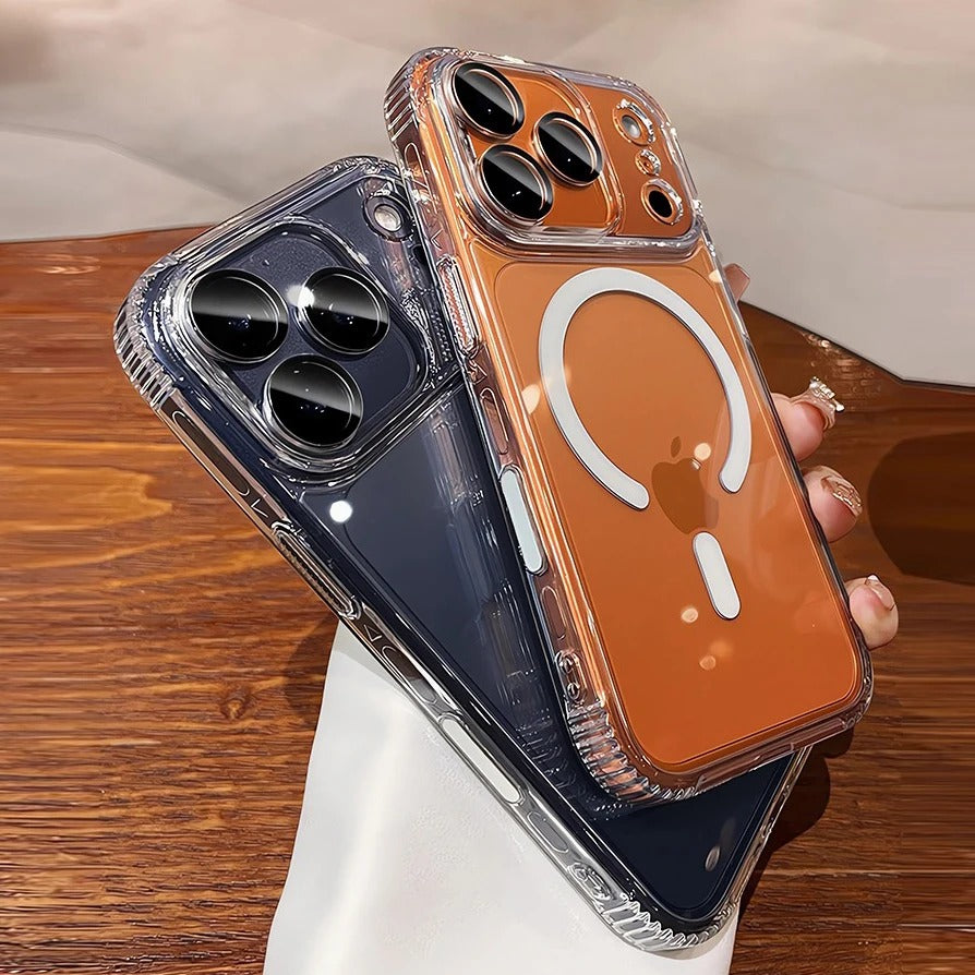 High-Clear iPhone Case — Transparent Magnetic Ultra-Thin PC Half-Wrapped Cover with Camera Control Button, Anti-Fingerprint, Anti-Scratch, Non-Slip, MagSafe Compatible Design