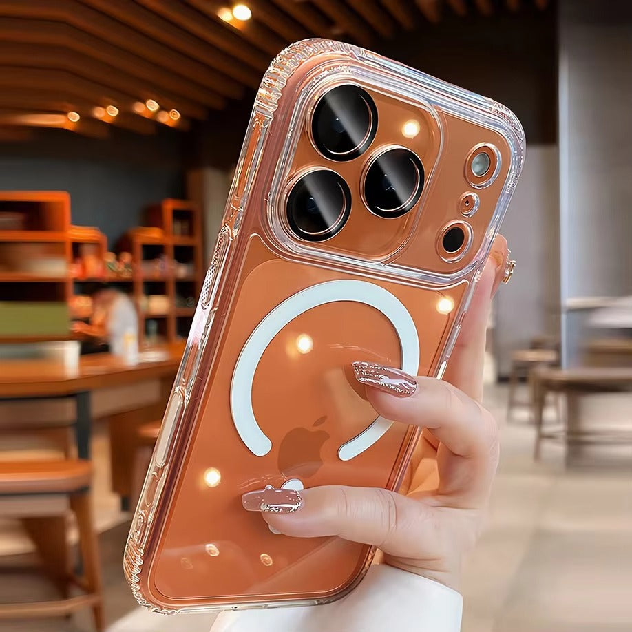 High-Clear iPhone Case — Transparent Magnetic Ultra-Thin PC Half-Wrapped Cover with Camera Control Button, Anti-Fingerprint, Anti-Scratch, Non-Slip, MagSafe Compatible Design