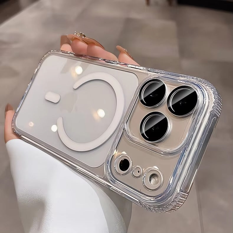 High-Clear iPhone Case — Transparent Magnetic Ultra-Thin PC Half-Wrapped Cover with Camera Control Button, Anti-Fingerprint, Anti-Scratch, Non-Slip, MagSafe Compatible Design