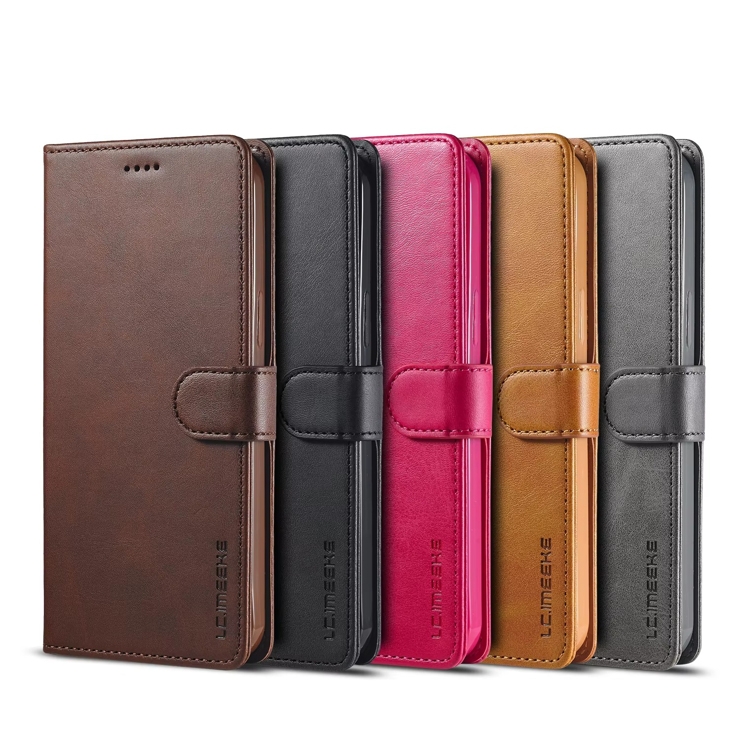 Luxury iPhone Case — Leather Wallet Flip Cover with Card Slot, Anti-Fingerprint, Anti-Scratch, Non-Slip, Full Protection, Artificial Leather Design