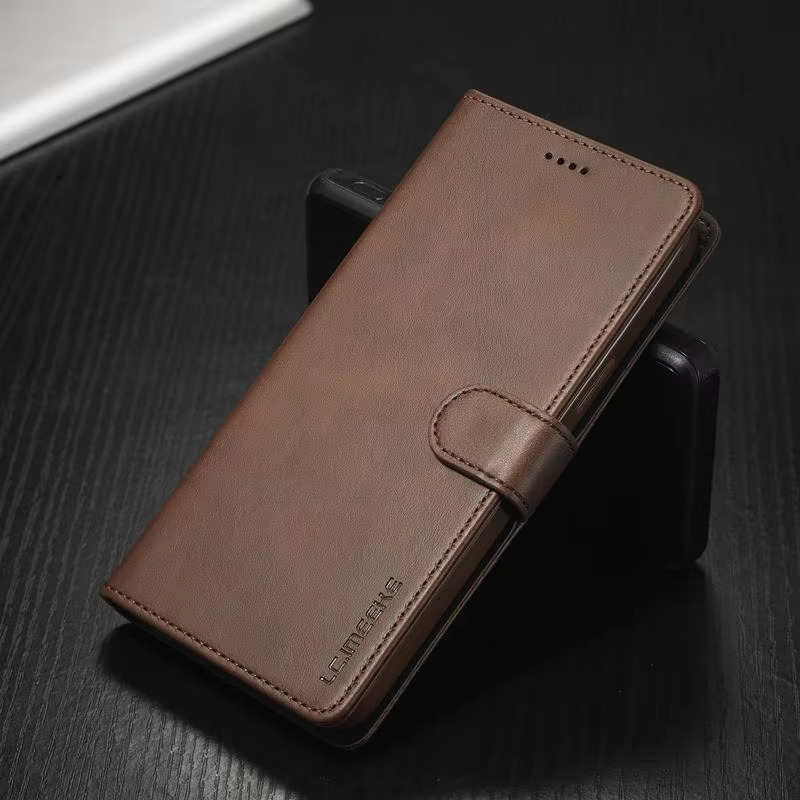 Luxury iPhone Case — Leather Wallet Flip Cover with Card Slot, Anti-Fingerprint, Anti-Scratch, Non-Slip, Full Protection, Artificial Leather Design
