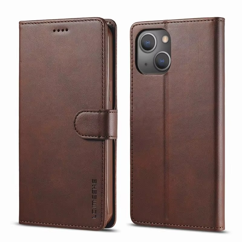 Luxury iPhone Case — Leather Wallet Flip Cover with Card Slot, Anti-Fingerprint, Anti-Scratch, Non-Slip, Full Protection, Artificial Leather Design