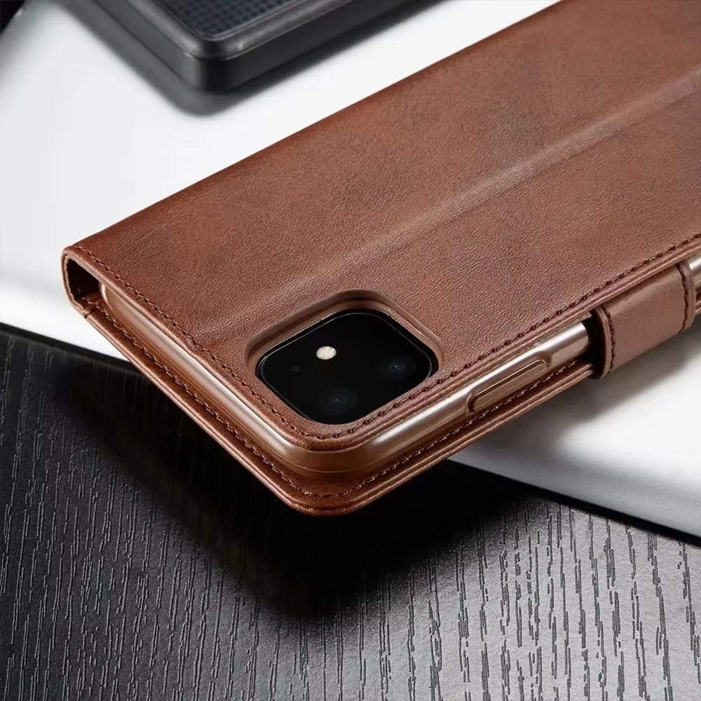 Luxury iPhone Case — Leather Wallet Flip Cover with Card Slot, Anti-Fingerprint, Anti-Scratch, Non-Slip, Full Protection, Artificial Leather Design