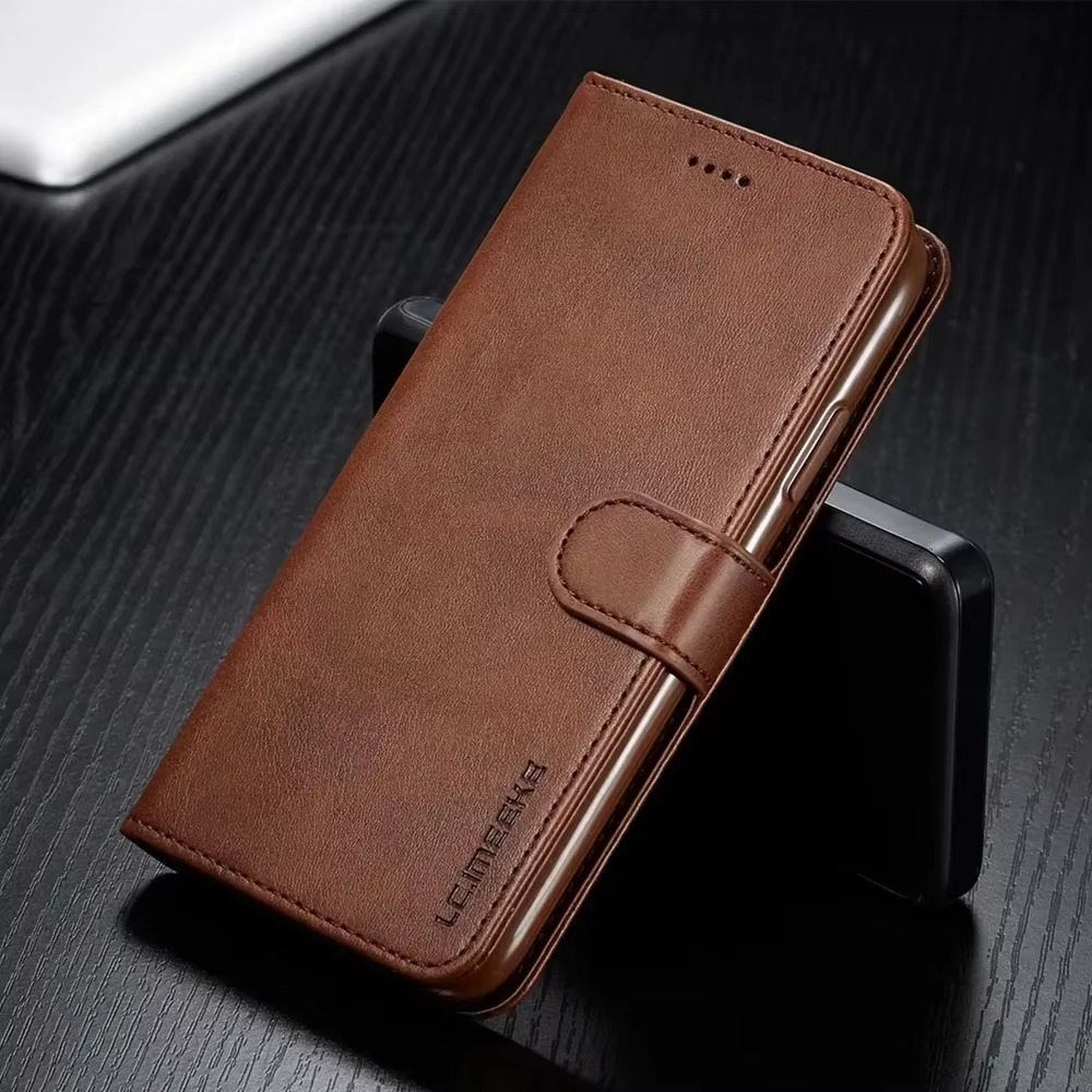 Luxury iPhone Case — Leather Wallet Flip Cover with Card Slot, Anti-Fingerprint, Anti-Scratch, Non-Slip, Full Protection, Artificial Leather Design