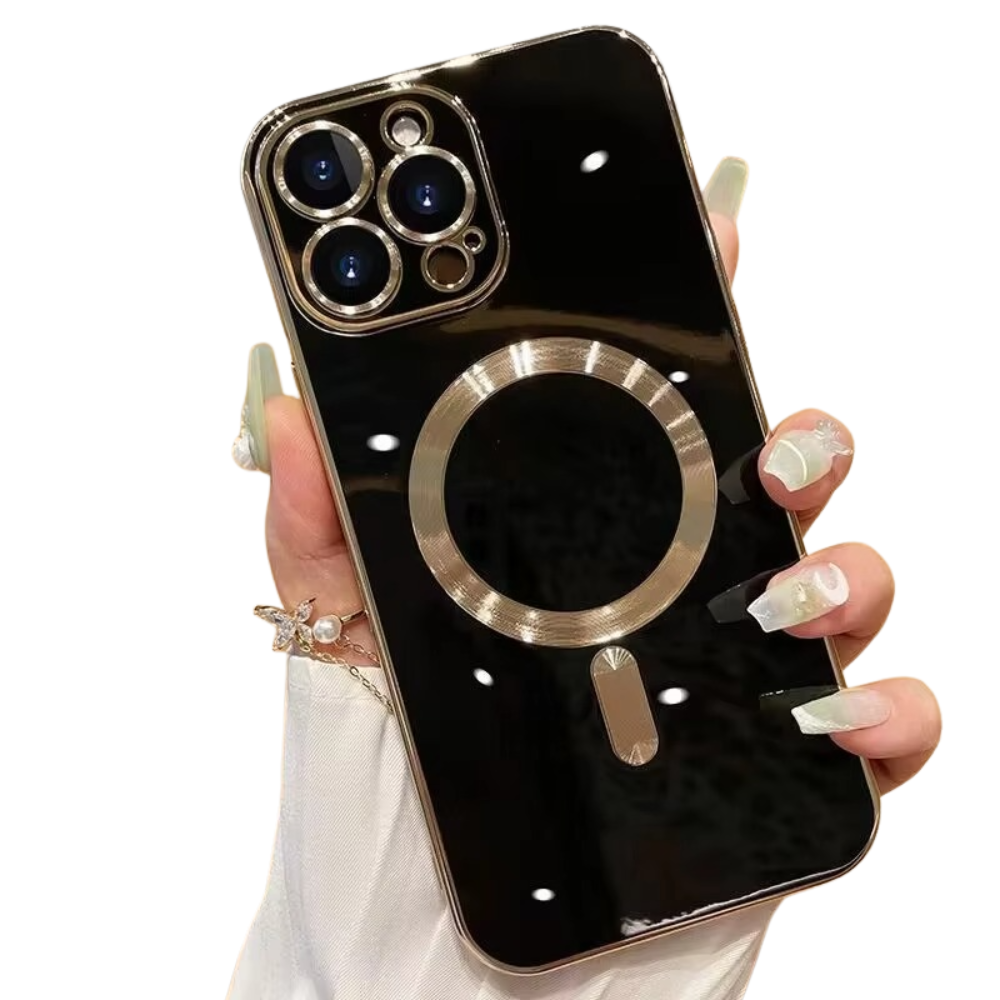 Luxury Magnetic Magsafe iPhone Case — Electroplated Silicone Wireless Charging Shockproof Half-Wrapped Cover, Anti-Fingerprint, Non-Slip