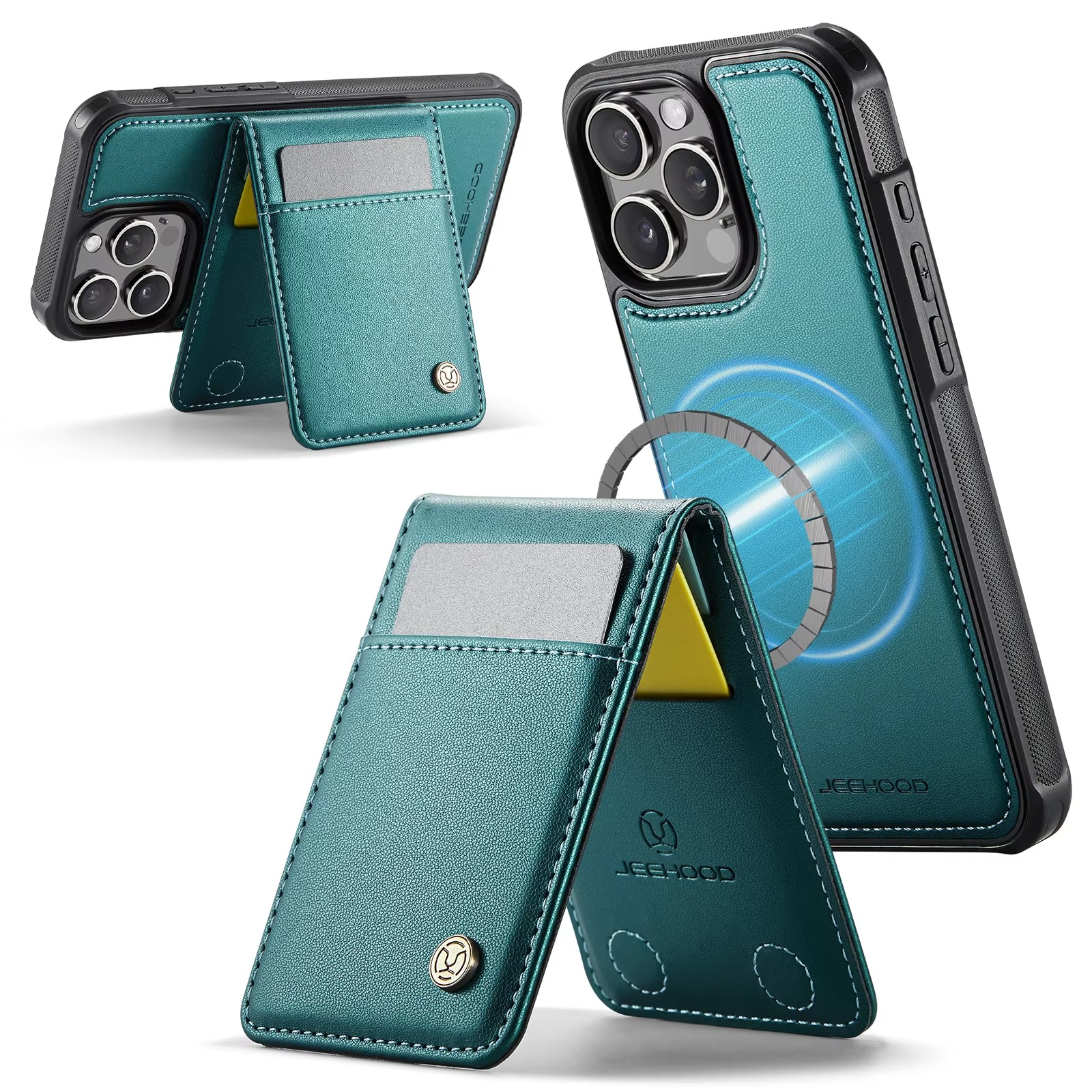 Luxury 2-in-1 Detachable Magnetic iPhone Case — PU Leather Wallet Cover with Card Slot, Shockproof, Anti-Fingerprint, Anti-Scratch, Kickstand, Storage Compartment