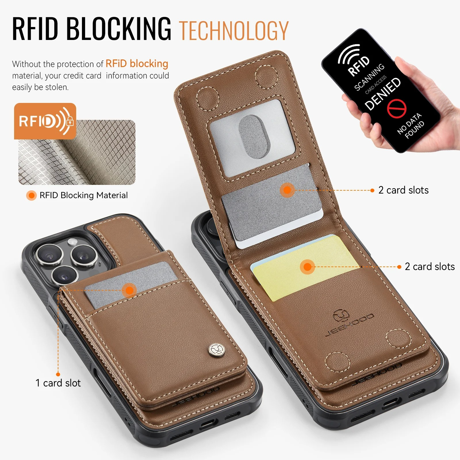 Luxury 2-in-1 Detachable Magnetic iPhone Case — PU Leather Wallet Cover with Card Slot, Shockproof, Anti-Fingerprint, Anti-Scratch, Kickstand, Storage Compartment
