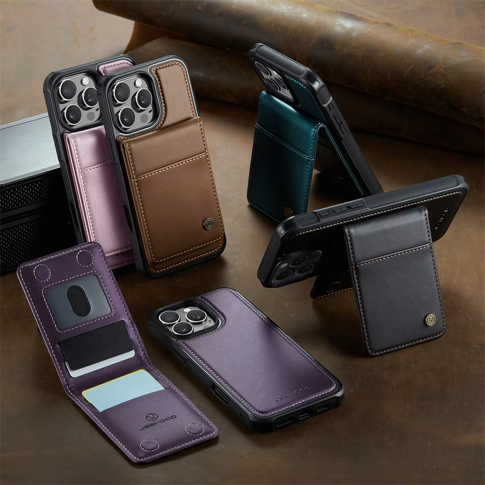 Luxury 2-in-1 Detachable Magnetic iPhone Case — PU Leather Wallet Cover with Card Slot, Shockproof, Anti-Fingerprint, Anti-Scratch, Kickstand, Storage Compartment
